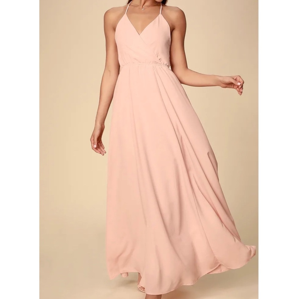 New! Lulu's Pink Backless Maxi Dress